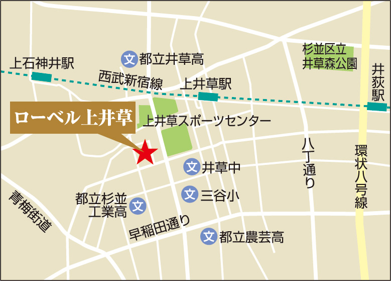 ローベル上井草 現地案内図